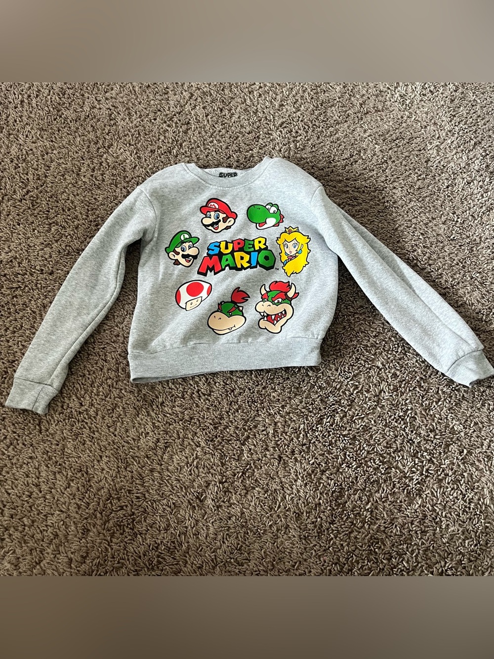 Super Mario Kids' Gray Graphic Sweatshirt